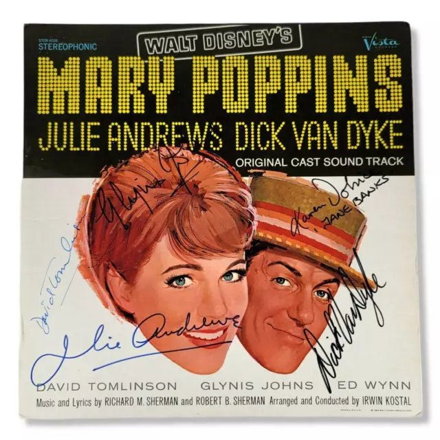 Disney Mary Poppins Cast Signed Autographed Album Julie Andrews Dick Van Dyke