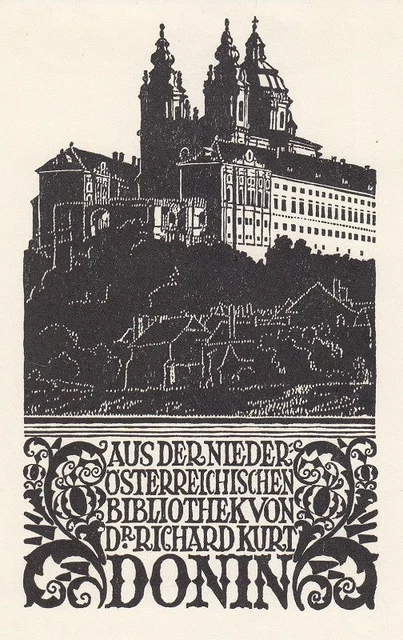 Exlibris Bookplate Klischee Rudolf Junk 1880-1943 Stift Melk
