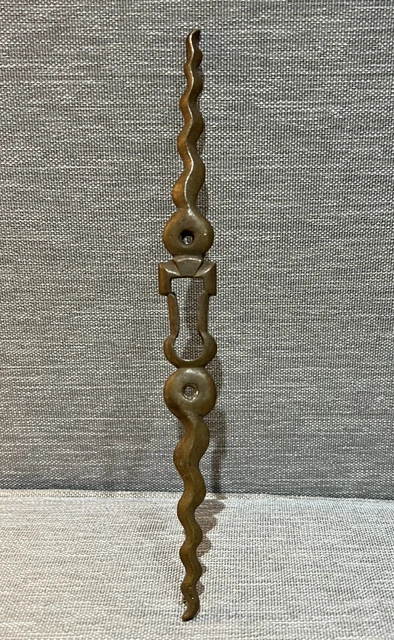 French Long Wavy Antique brass Skeleton key hole cover plate France