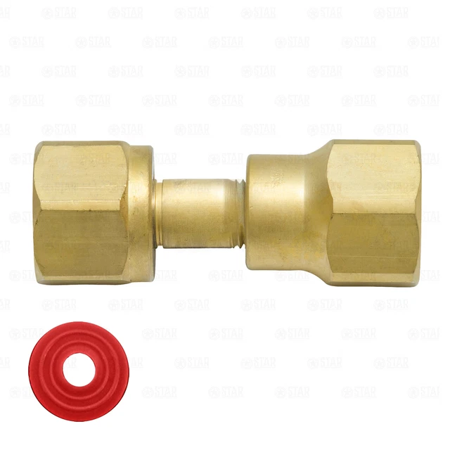 Nitrogen Regulator to CO2 Tank Adapter Fitting CGA320 to CGA580 Brass Coupler