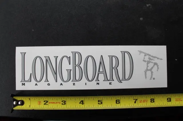 Longboard Magazine Surfer Grey White Logo Original V45C Vintage Surfing STICKER