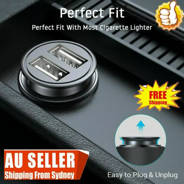 USB Dual Charger Car Socket 12V Cigarette Lighter Power Adapter FV