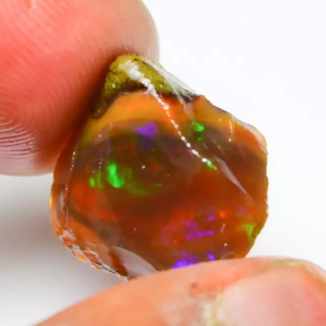Opal Rough 13.80 Carat Natural Ethiopian Opal Raw Welo Opal Gemstone Multi Fire