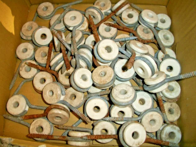 10 Vintage, Porcelain Ceiling Plant Hooks, Industrial Lighting+ Steam Punk+More