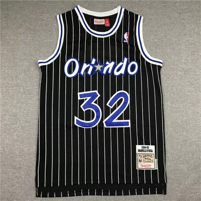 Klassisch Shaquille O'Neal #32 Orlando Magic Basketball Trikot Genäht Schwarz