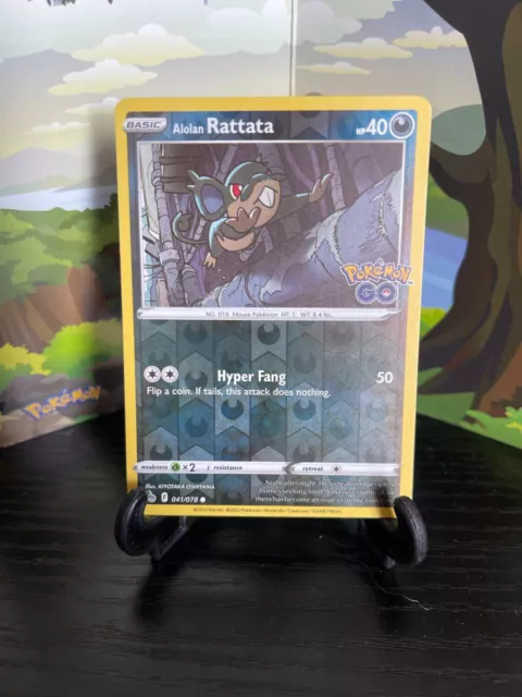 Alolan Rattata 041/078 - Pokemon Go - Common - Reverse Holo - Pokemon Card - LP
