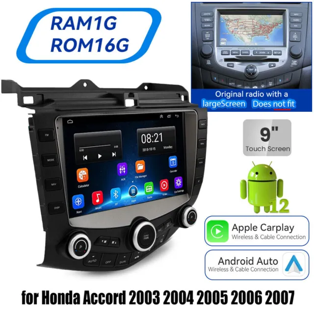 For 2003-2007 Honda Accord 9" Android 12 System Car Stereo Radio GPS Navi WiFi
