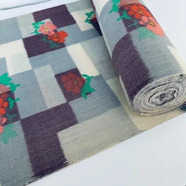Camellia Hand Woven Folkart Wool UnUsed BOLT By the Yard Kimono Fabric BW62 2