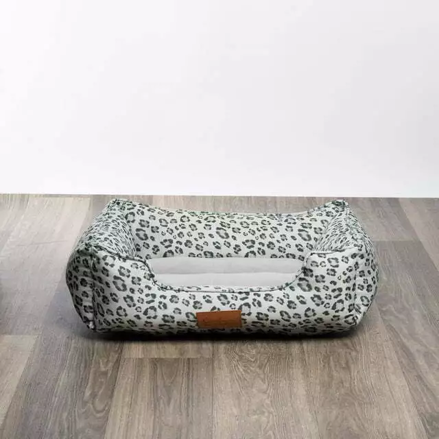 Medium Quilted Canvas Cuddler Dog Bed, Wilding Grey