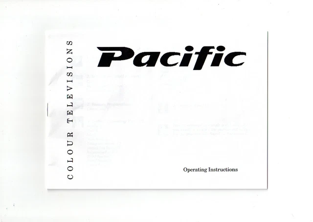 Opuscolo istruzioni per l'uso televisori a colori Pacific.