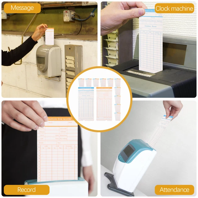 CANIGHT 200 Feuilles Cartes De Pointage Papier Assiduité - Enregistrement Pratique Pour Bureau Et Usine