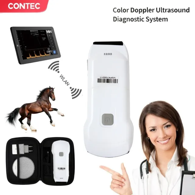 VET Veterinary Handheld Ultrasound Scanner Color Doppler for Animal 2 Probes,bag