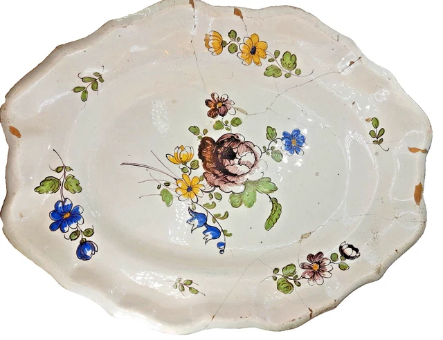 Dutch Polychrome Delft Plate  18th Century
