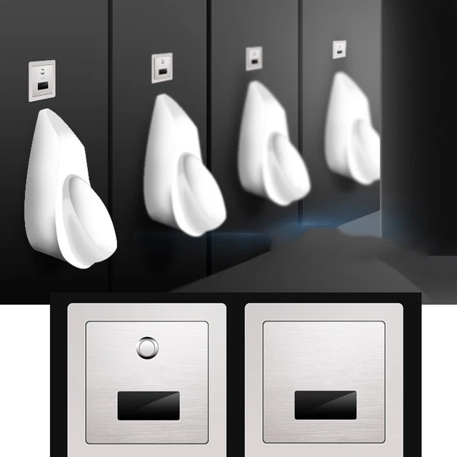 Modern Design Wall Mount Lavatory Automatic Sensor Urinal Flush Valve Chrome Bath Toilet Faucet for Bathroom