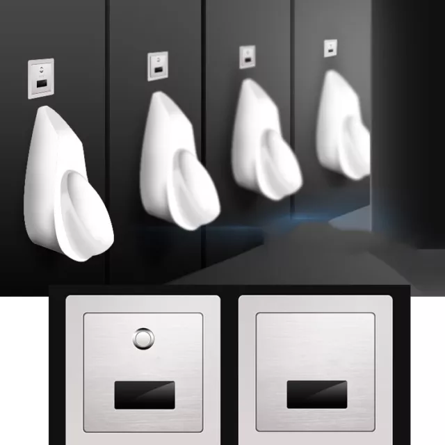 Square Automatic Sensing Urinal Flush Valve Bath Toilet Faucet Taps Wall Mount