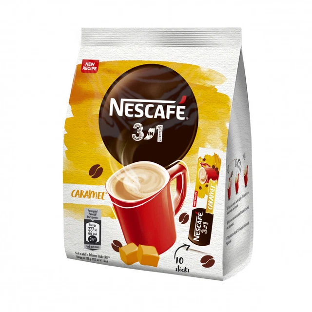 NESCAFE 3IN1 CARAMEL Flavor Instant Coffee Sticks European Snacks 160g
