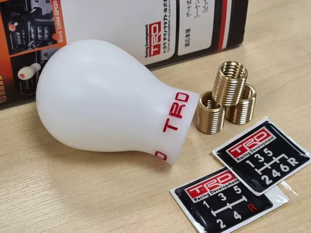 TRD Gear Shift Knob - 5 / 6 Speed- WHITE - Toyota Supra Celica GT4 MR2 Soarer GR