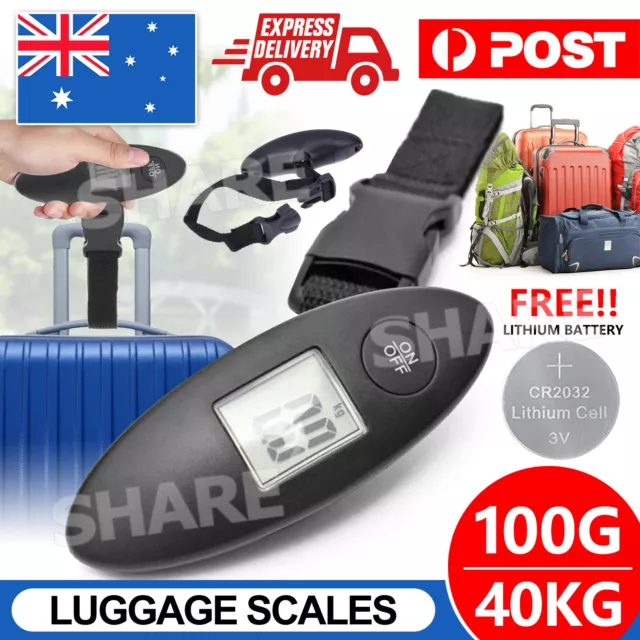 Electronic Portable Digital Luggage Scale Travel 40 KG Measures Weight Weighing