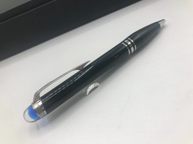 Montblanc StarWalker Black Blue Planet Platinum Trim Ballpoint Pen 118848