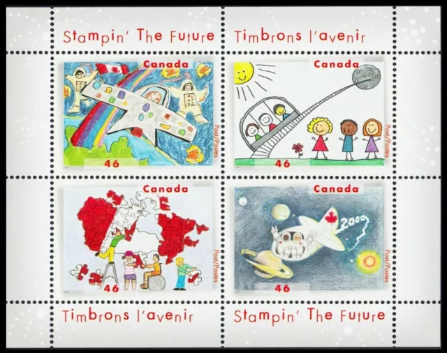 Canada Stamps Souvenir Sheet of 4, Stampin' the future, #1862b MNH