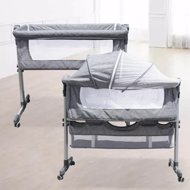 Bed Side Crib Baby Bedside Crib Bassinet Nursery Infant Newborn Sleep Cradle Bed 3