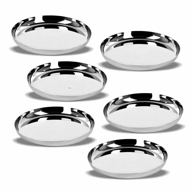 Enjoy enduring style With Timeless Stainless Steel Dinner Plates Of 6Pc (32.5Cm)