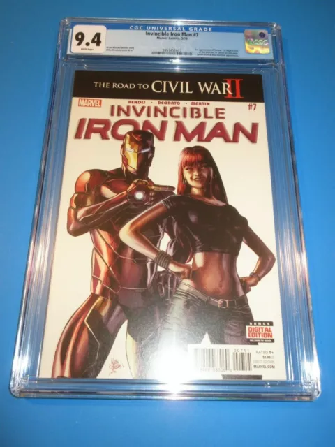 Invincible Iron Man #7 1st Riri Williams Key CGC 9.4 NM Gorgeous Gem Wow