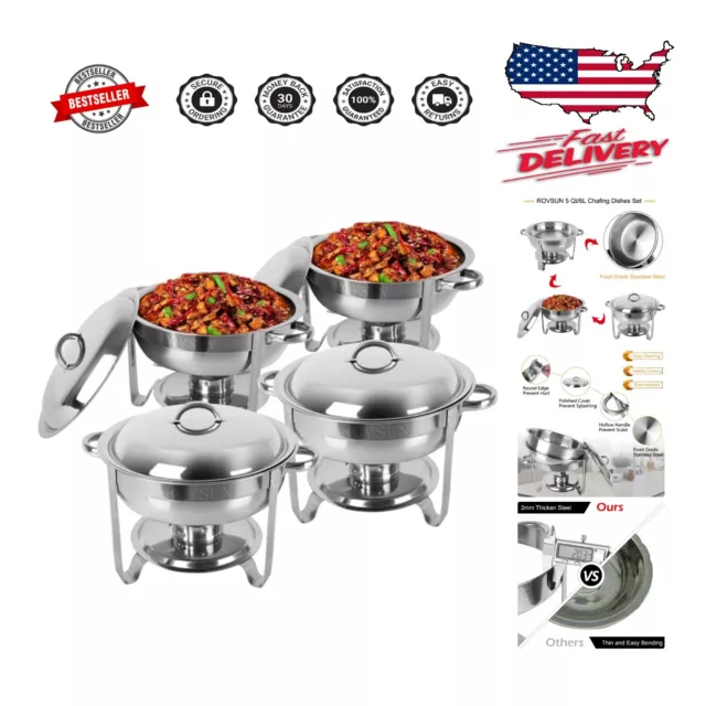 Mirror Cover Chafing Dish Set - Effortless Assembly for Elegant Buffet Service