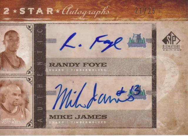 Randy Foye / Mike James 2006-07 Sp Signature Dual Auto /25