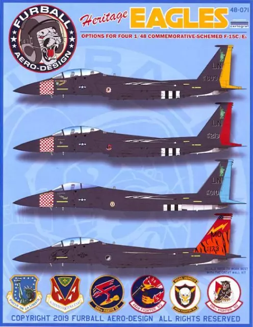 Furball Decals 1/48 MCDONNELL DOUGLAS F-15 EAGLE "HERITAGE" EAGLES