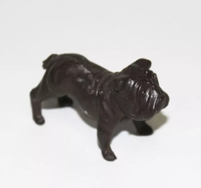 Vintage Soft Plastic Rubber Toy Animal Miniature Small Mack Bulldog Bull Dog Old