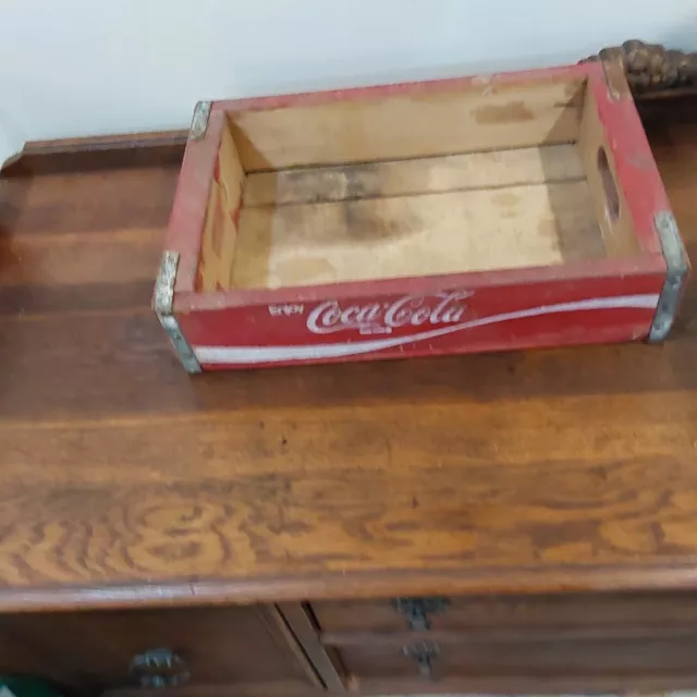 Vintage Coca-Cola Red Wood Bottle Crate Wooden Box Coke Temple Chattanooga 1976