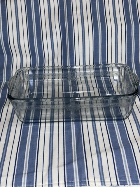 Vtg FIRE KING Glass SAPPHIRE BLUE PHILBE - Bread Loaf Baking Dish