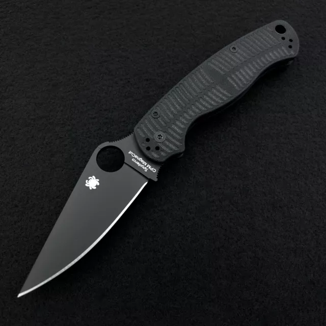 Spyderco Paramilitary 2 C81GMCBKP2 Plain Edge Black Magnacut Blade - Black G10