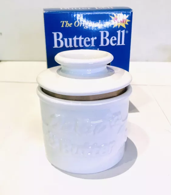 Nuevo Original Campana de Mantequilla Crock de L. Tremain Cerámica Francesa Blanca Mantequilla Floral