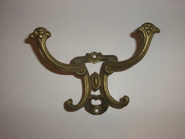 Antique Brass Double Wall Coat/Hat Hook