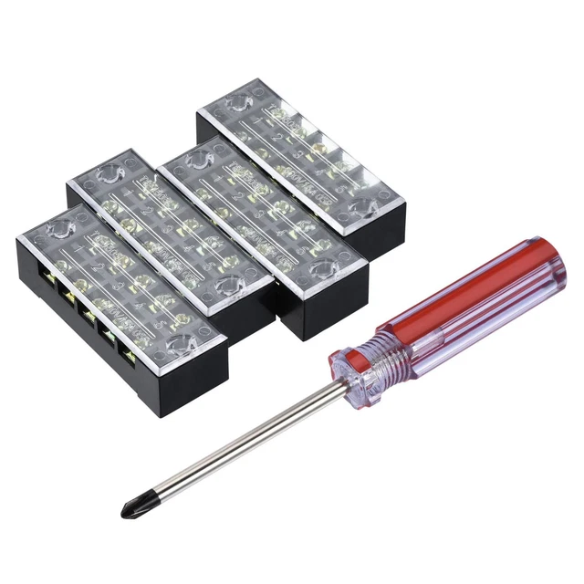 Terminale Striscia Barriera Blocco 5 Posizioni Doppie Righe 600V 15A 1 Set
