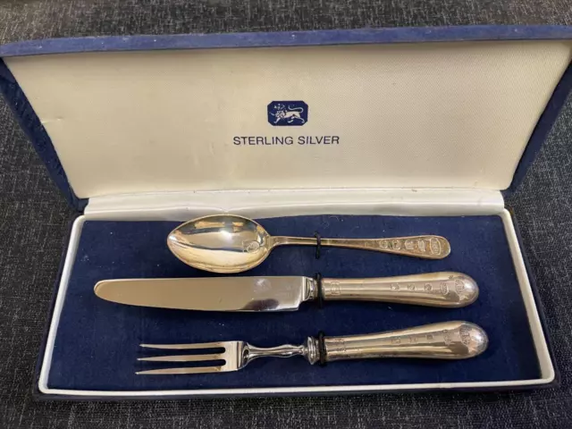 Vintage Sterling Silver Knife Fork And Spoon