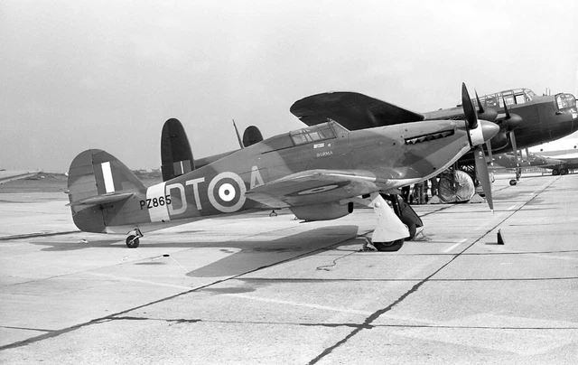 BoBF, Hurricane IIC, PZ865 'DT-A' at RAF Valley, 9 Aug 1975 - B&W Neg_6174