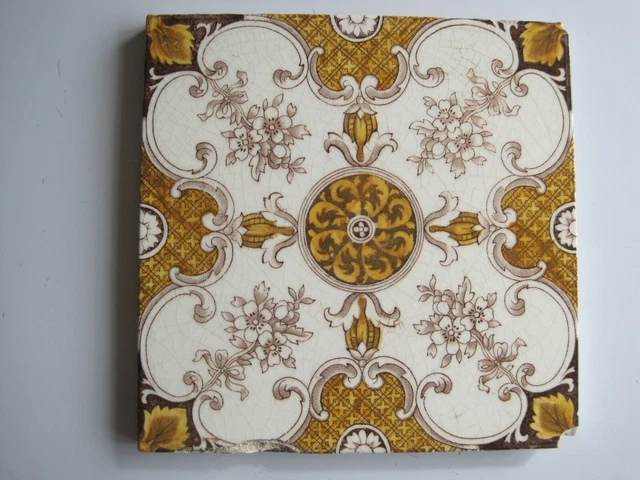 Antique Victorian 6" Print & Tint Aesthetic Tile - T & R Boote #415 C1880-1910