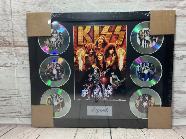 Kiss Rock Band Memorabilia Framed Picture Presentation Disc Gold Record Vinyl CD