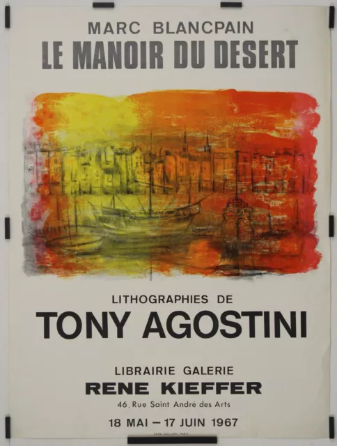 1967 Agostini Tony Marc Blancpain le Manoir du desert original poster Expo