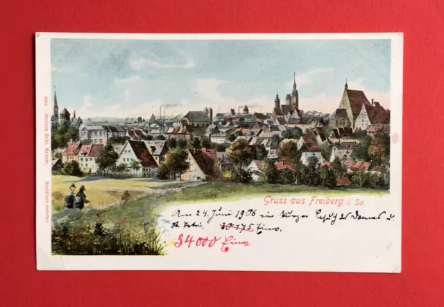 AK FREIBERG in Sa. um 1906 Ortsansicht mit Kirche Dom  ( 49520