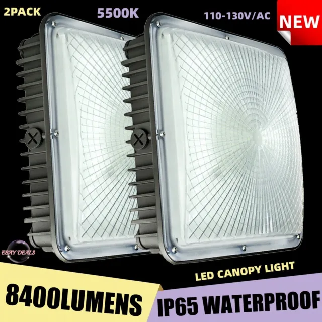 2 Pack,Led Canopy Light 70W,For Garage Street Area Waterproof Outdoor Lighting