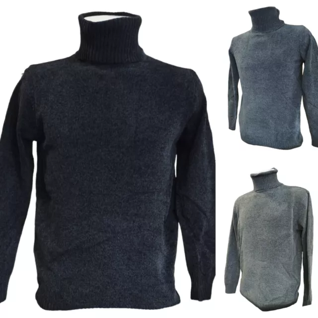 Dolcevita uomo Pullover  maglione Invernale in cinigila regular fit collo alto