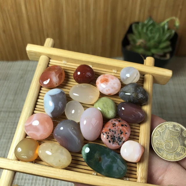 18Pcs Top Pretty Natural Mixed Agate Quartz Crystal Polished Gem Madagascar 2887