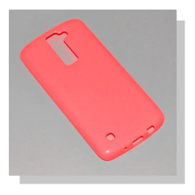 Custodia Silicone Back Case Fluo Cover Gel Glitter Ultra Sottile Lg K8 Lte Rosso
