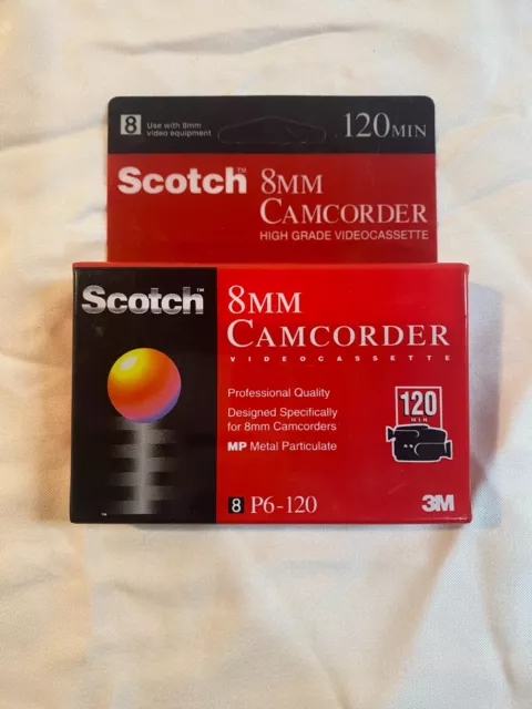 Scotch 8 MM Camcorder Videocassette Tape Sealed P6-120 3M 120min Sealed NIP