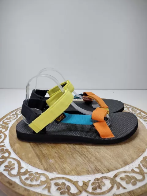 Teva Mens Original Universal Orange Black Colorful Hiking Sandals 1004006 Sz 11