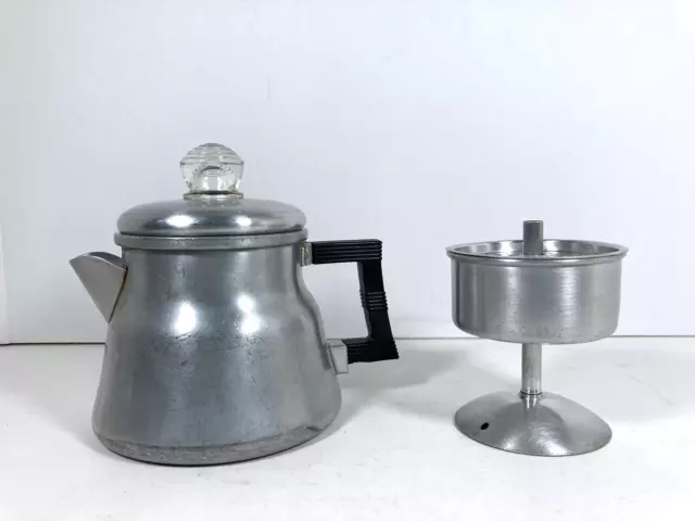 Vtg Aluminum 1-2 Cup Stove Top Coffee Maker Percolator No. X-3002  Wear-Ever